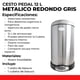 thumbnail image 2 of Bote De Basura Para Cocina Largo De Acero Inox Tipo Pedal 12 L Sablón 744GR, 2 of 7