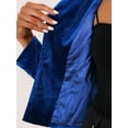 thumbnail image 5 of INSPIRE CHIC Women's Velvet Blazer Lapel Collar Long Sleeve Button Wear-to-Work Suit Jacket S Blue, 5 of 6