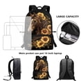 thumbnail image 5 of Uorisanigo School Backpack Sunflower Horse Childrens Backpacks with Padded Straps 17 Inch Kids Backpack Preschool Elementary Kindergarten Back to School Bag Large Capacity, 5 of 6