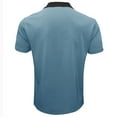 thumbnail image 4 of Vetsdori Collared T-Shirts for Men Button up Blue Pull-On Fashion Short Sleeve Solid Round collar Trendy Pocket Mens Shirts, 4 of 5