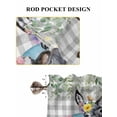 thumbnail image 6 of Animals Flowers Living Room Curtains 2 Panel, Weeping Spring Floral Elegant Checkered Cafe Window Treatment, Farmhouse Bedroom Bathroom Kitchen Curtains Drapes 104"x54", 6 of 6