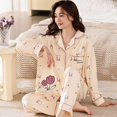 thumbnail image 1 of Pijama de primavera y otoño para mujer, cárdigan de manga larga de algodón, ropa exterior holgada informal, conjunto de ropa para el hogar de otoño e invierno, 1 of 5