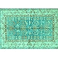 thumbnail image 1 of Ahgly Company Indoor Rectangle Oriental Turquoise Blue Traditional Area Rugs, 4' x 6', 1 of 4