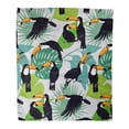 thumbnail image 1 of HATIART Semtomn Décoratif Jeter Couverture 50x60 Pouces Vert Amériques Toucan Oiseau Palmier Feuilles Modèle Orange Chaud Flanelle Couverture Douce pour Canapé Canapé-Lit, 1 of 1