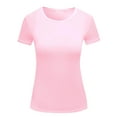 thumbnail image 2 of USSUMA Tops for Women Trendy Fashion Casual Women Short Sleeve Tops Ladies Tee T-Shirt Casual Festival Gift Pink Polyester XXL, 2 of 3