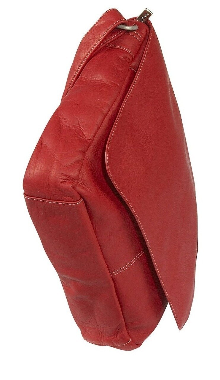 Le Donne Leather Full Flap Over Shoulder Bag H-148R - image 4 of 6
