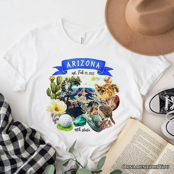Artistic Arizona State Themes and Landmarks T-Shirt, Tee for History and Travel Lovers