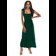 thumbnail image 2 of Vestido de Verano con Escote Cuadrado y Volantes para Mujer, Ideal para Bodas, Fiestas, Damas de y Salidas Nocturnas. Verde Oscuro L, 2 of 8