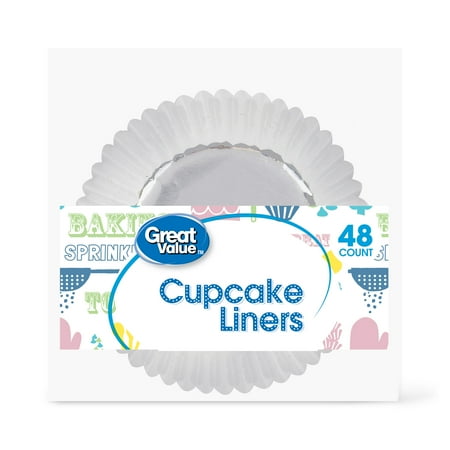 Great Value Cupcake Liners, Silver, 48 Count