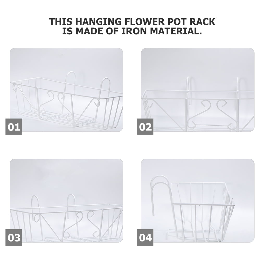SEWCHICS Hanging Flowerpot Racks Planter Iron White 1Pcs