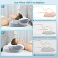 thumbnail image 5 of MOONORAH Cervical Memory Foam Pillow Neck Bed Pillow for Pain Relief Sleeping, Ergonomic Orthopedic for Side Back and Stomach Sleepers with Breathable Pillowcase, Queen Size 24" x 16.5" x 5.1" Gray, 5 of 10