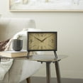 thumbnail image 2 of DecMode 8" Black Metal Rectangular Clock with Tea Stained Clock Face, 2 of 10
