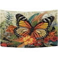thumbnail image 4 of FREEAMG Butterfly Leaves Flowers Tapestry Hippie Wall Hanging Tapestries Aesthetic Decorative for Living Room Bedroom Ceiling 60x51In, 4 of 7
