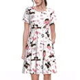 thumbnail image 1 of Lsque Teckel Chiot Imprimé Robe Décontractée T-Shirt Été Manches Courtes Col Rond Robes Évasées, 1 of 6