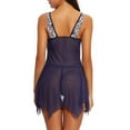 thumbnail image 4 of POTETI Dark Blue Intamite Apparel for Woman See Through Mesh Nightwear Lace Flowy Nightdress, 4 of 7