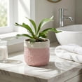 thumbnail image 6 of Ordivic 6 Inch Pink Ceramic Planter with Drainage Hole – Small Round Flower Pot for Succulents, Orchids, Indoor Outdoor, Boho Home Decor, Gift for Plant Lover, 6 of 7