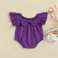 thumbnail image 3 of Combinaison une-Pièce pour Nouveau-Née Fille « My First Easter » Imprimé Bunny, Barboteuse, Short, Tenue d'Été, Violet, 3 of 6
