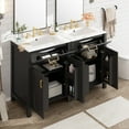 thumbnail image 3 of FFZ Modern 48 inch Bathroom Vanity with Ceramic Sink, Soft-Close Doors, Flip Drawer, Double-Layer Door Shelves, Elegant Storage Solution, 3 of 7