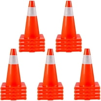 VEVOR 20Pack 18" Traffic Cones, Safety Road Parking Cones PVC Base, Orange Traffic Cone with Reflective Collars, Hazard Construction Cones for Home Traffic Parking