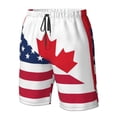 thumbnail image 4 of Fotbe USA Canada Flag Trajes de Baño Estampados para Hombre, Shorts de Verano de Secado Rápido, Ropa de Playa, Bañadores-X-Large, 4 of 6