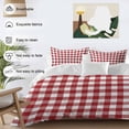 thumbnail image 4 of Farmhouse Buffalo Plaid Duvet Cover Set, Red White Checkered Soft Duvet Cover Twin Size Bedding Set 4 Pieces, 1 Quiltcover and 2 Pillowcases with Zipper, 1 Bed Sheet for All Seasons, 4 of 9