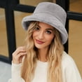 thumbnail image 6 of Clearance! Baberdicy Fuzzy Bucket Hat for Women Faux Superficial Knowledge Bucket Hat Fluffy Warm Soft Winter Fisherman Cap Furry Sun Hat Grey, 6 of 9