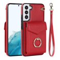 thumbnail image 1 of Elegante funda multifuncional tipo cartera para Samsung S23 Plus con correas, ranura para tarjetas, soporte para anillo, protección para cámara, material de PU, a prueba de golpes, antigolpes., 1 of 5