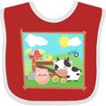 thumbnail image 3 of Inktastic Farm Animals with Cow, Chick and Pig Boys or Girls Baby Bib, 3 of 4