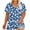 Blue, variant on Womens Plus Size V-Neck Tops Oversized Short Sleeve Print Shirts for Women Loose Fit Casual Top Summer Graphic Tees for Women