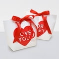 thumbnail image 5 of Valentine's Day Gift Bags with Bow - Red Paper Tote Bags for Candy, Party Favors, and Small Gifts - 8.1x6.6x2.7 inch Mini Gift Bag, 5 of 6