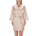 thumbnail image 4 of Celivon Silk Robes For Women Spring Summer Long Pajamas Smooth Solid Color Light Bathrobe Wedding Robe Makeup Bridesmaid Robe Satin Kimono, 4 of 8