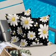 thumbnail image 2 of Throw Pillow Covers, White Daisy Farmhouse 16x16 Pillow Covers for Couch/Sofa/Bed, Garden Floral Honeybees Black Decorative Square Linen Cushion Pillowcase for Home Decor, 2 of 9