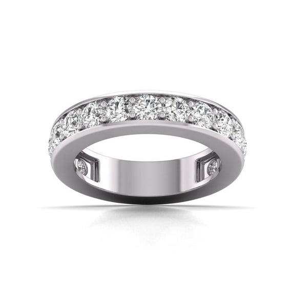 TimeLe$$ Classics 2 Carat TW Natural Diamond Eternity Band in 14K White Gold (Ring Size 10)