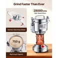 thumbnail image 4 of KFFKFF VEVOR 750g Electric Grain Mill Grinder, High Speed 2000W Commercial Spice Grinders, Stainless Steel Pulverizer Powder Machine, for Dry Grains Spices Cereals Coffee Corn Pepper, Straight Type, 4 of 9