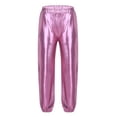 thumbnail image 3 of Vxuxlje Kids Hip Hop Dance Pants Shiny Metallic Jazz Trousers Boys Girls Sparkly Sweatpants Pink 16, 3 of 7