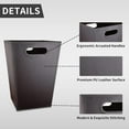 thumbnail image 2 of Leather  Bathroom Wastebasket, 16L/4.2 Gallon Office Garbage Can with Handles for Near Desk, Square Bedroom Waste Basket Bin for Home Dorm Decorative Brown, 2 of 6