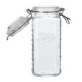 Mason Craft and More, Square Glass 22 Ounce Mini Clamp Jar, Set of 4