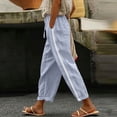 thumbnail image 2 of Kezqiaxn Casual Pants for Women Stretchy Drawstring Elastic Waist Casual Loose Pants with Pockets Plus Size Fashion, 2 of 7