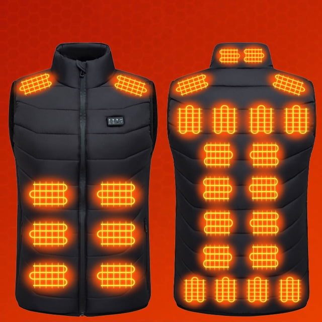 Ceisia Unisex 28-Zone Heated Stand-Collar Vest with 4-Speed Temperature Control Gift