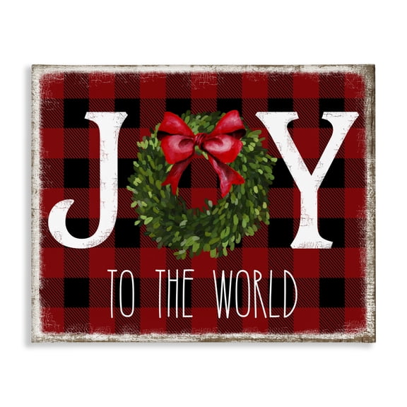 Stupell Industries Cottage Charming Christmas Buffalo Plaid Canvas Art, 20 x 16, by Deborah Brown