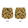 thumbnail image 3 of Balery Vintage Black Plaid Sunflower Pantalones cortos deportivos para mujer con forro y dos bolsillos, elásticos, para entrenamiento, gimnasio, yoga-X-Large, 3 of 7
