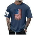 thumbnail image 4 of Caqnni Mens 1776 Distressed T-Shirt 4th of July Shirt Tops American Flag Patriotic Short Sleeve Independence Day Shirt(Dark Blue,XL), 4 of 5