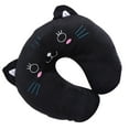thumbnail image 1 of Cojín De Almohada De Cuello De Viaje De Animales En Forma De U De Algodón PP Suave Para Descanso De Coche De Oficina [gato Negro], 1 of 7