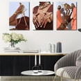 thumbnail image 2 of [2D Flat] 3pcs 2D Flat Trendy African American Woman Canvas Wall Art Abstract Black Girl Wall Decor Painting Pictures Black People Poster Prints for Bedroom Living Room Bathroom Home Decoration, 2D, 2 of 4