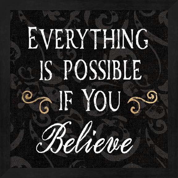 Inspirational Collage IV on Black by Daphne Brissonnet, Framed Wall Art, 13.25W x 13.25H