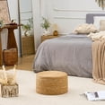 thumbnail image 5 of Casa Pura Furniture Natural Cattail Handcrafted Round Pouf Ottoman, Boho Rustic Woven Stool & Extra Seat for Balcony & Lounge Decor, 5 of 7