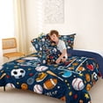 thumbnail image 4 of Erosebridal Initial Alphabet M Queen Comforter Set,American Rugby Sport Games Kids Bedding Comforter Set For Boys,Reversible navy blue,3pcs, 4 of 7