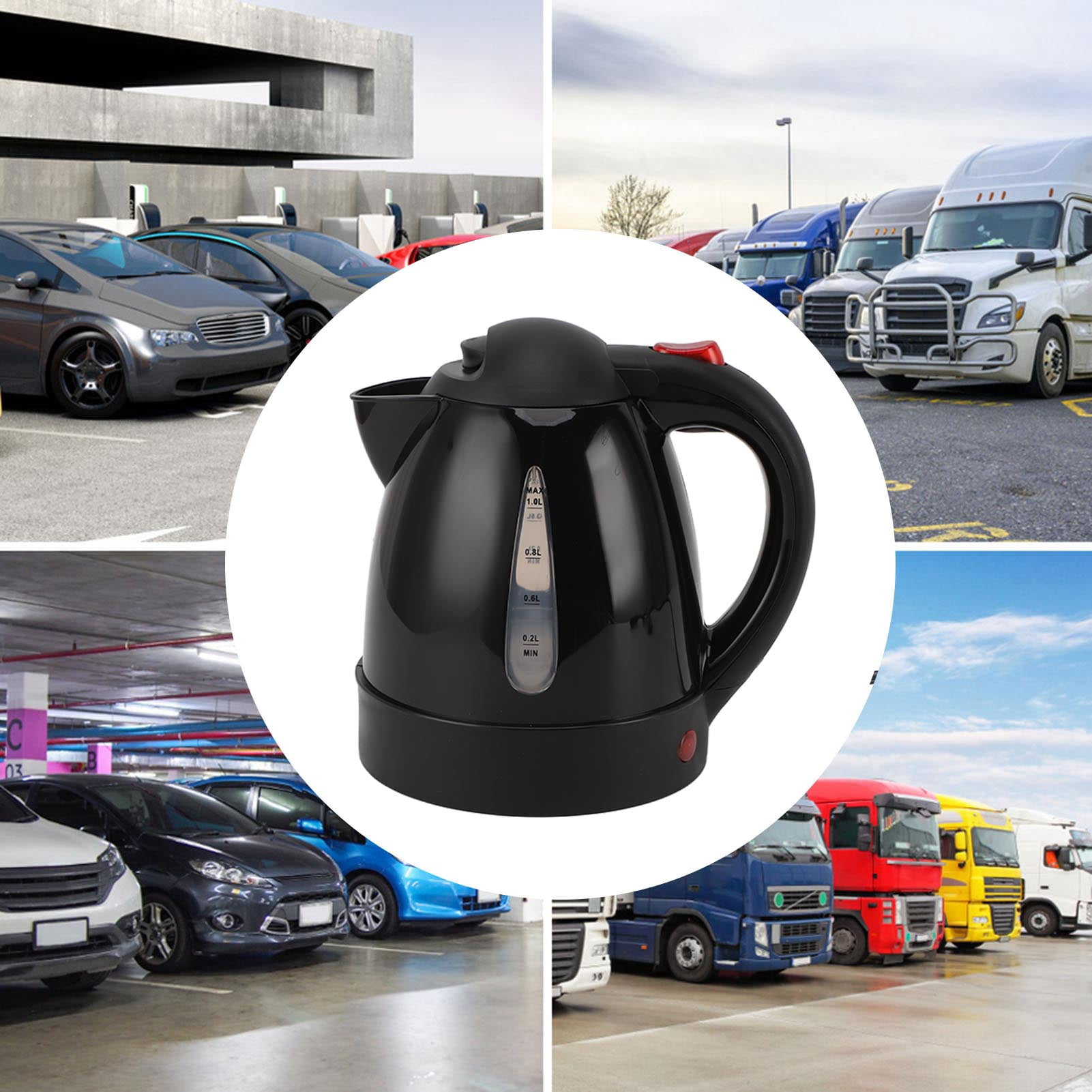 150W 1000ML Hot Water Boiler, Auto Shut Off Electric Kettle  For Trip,Black