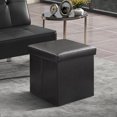 thumbnail image 2 of Bonzy Home Folding Ottomans Bench Storage Ottoman Footrest Small Footstool for Living Room Bedroom, Black, 2 of 8