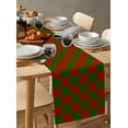thumbnail image 6 of Table Runner Dresser Scarves 36 Inch Long, Christmas Green and Red Lattice Linen Dining Table Runners Braided Texture Buffalo Plaid Tabletop Scarf for Wedding Holiday Party Kitchen, 6 of 7